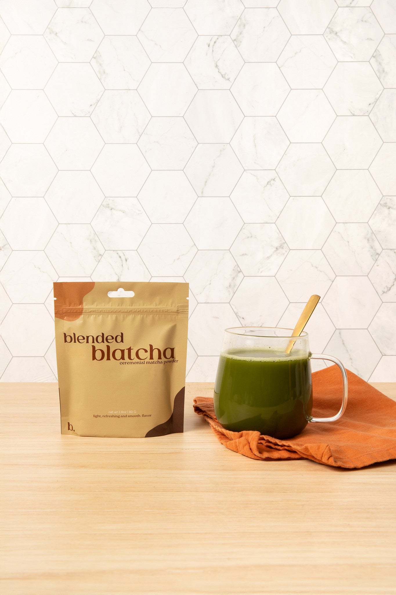 blatcha orange spritzer: citrus sparkle meets green tea zen
